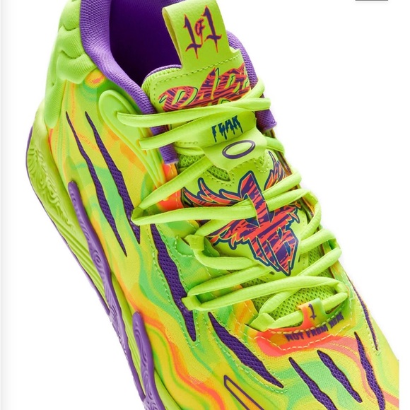 Puma MB.03 Spark LaMelo Ball Basketball Shoes Yellow and Purple Glimmer 10.5 - Picture 13 of 17